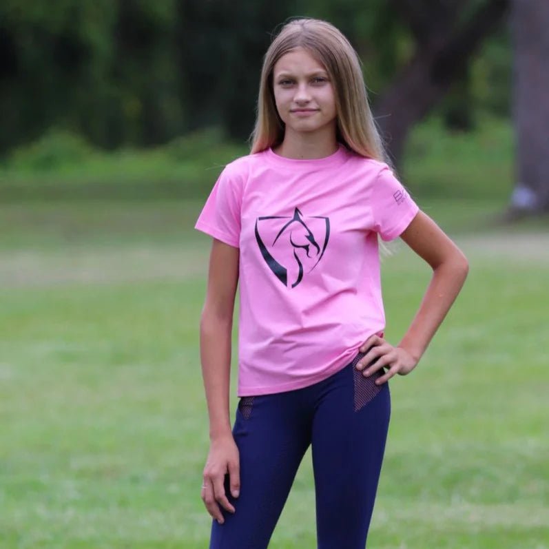 Youth BARE Black Logo T-Shirt - Pink - The Glamorous Grub