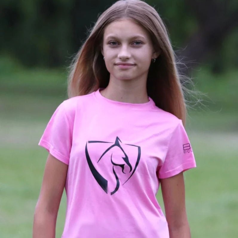 Youth BARE Black Logo T-Shirt - Pink - The Glamorous Grub