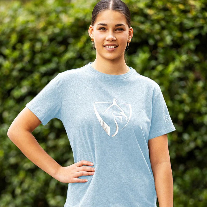 Youth BARE Silver Logo T-Shirt - Light Blue - The Glamorous Grub