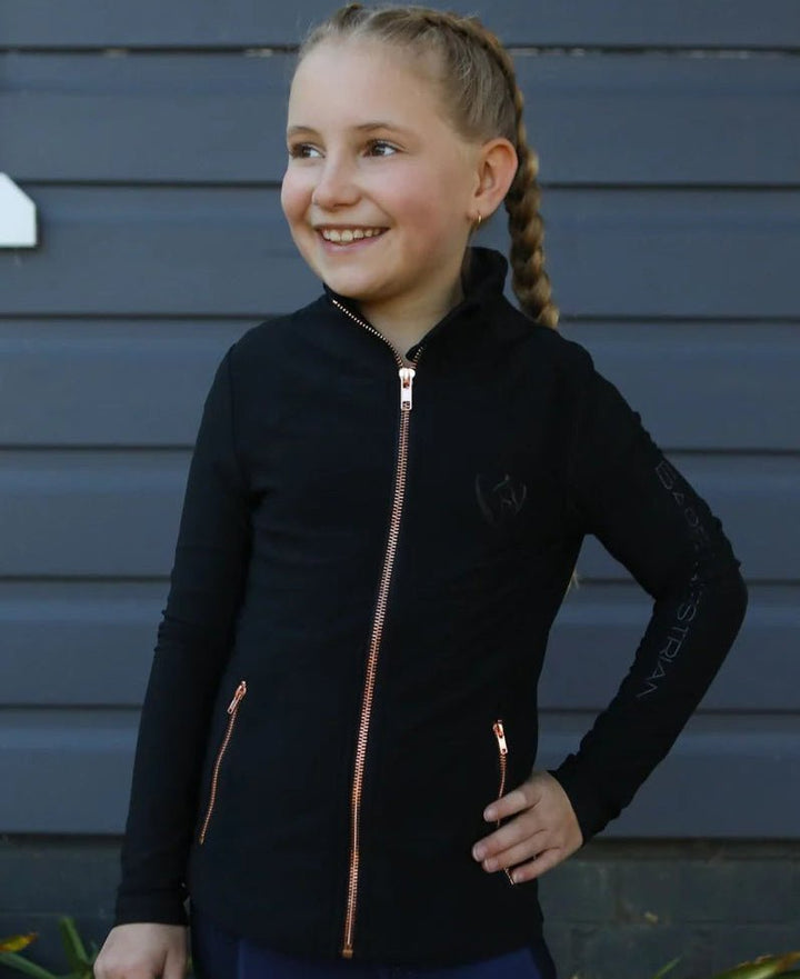 Youth BARE Technical Riding Jacket - Black with Rose Gold - The Glamorous Grub