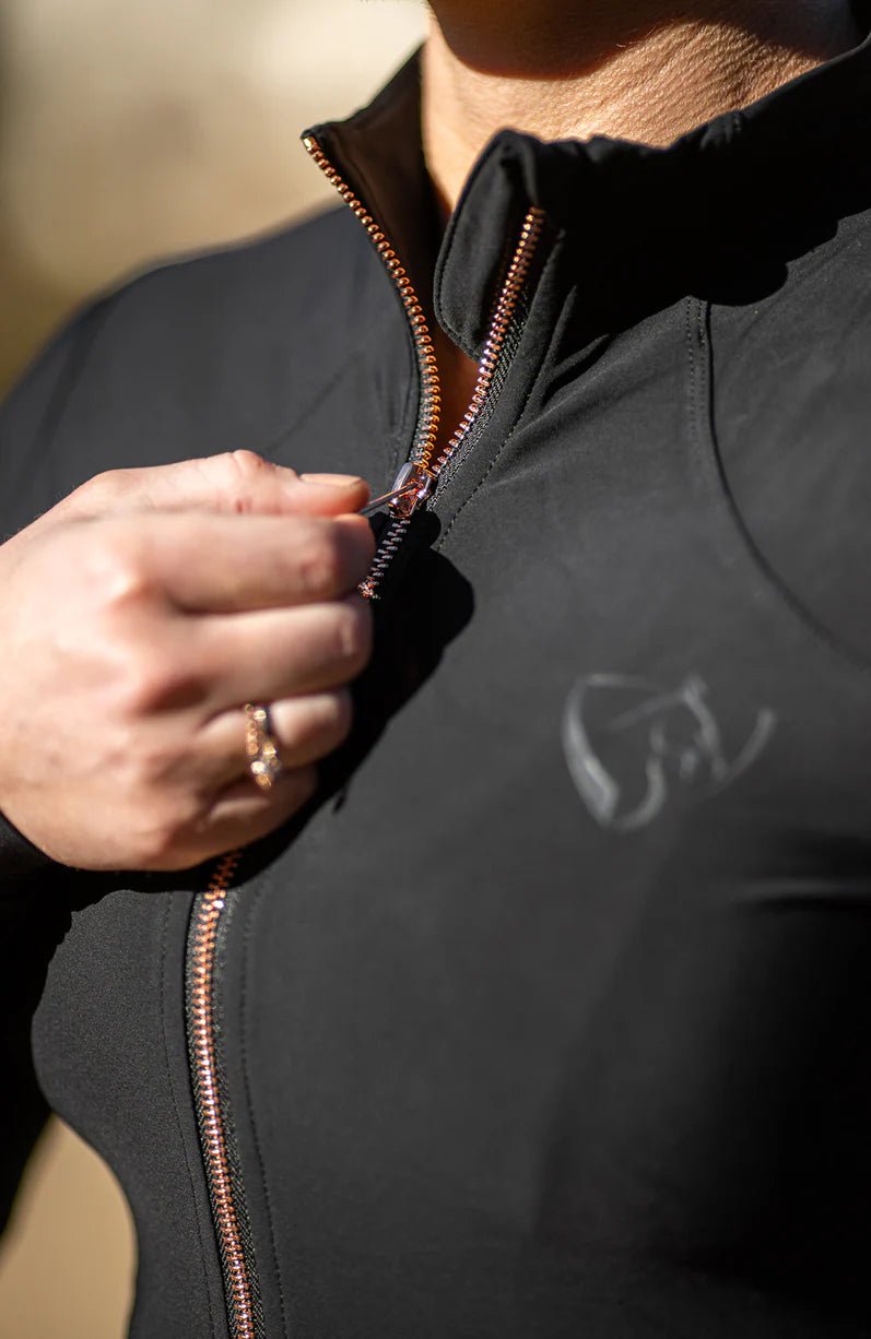 Youth BARE Technical Riding Jacket - Black with Rose Gold - The Glamorous Grub